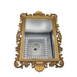 Vtg Homco Gold Ornate‎ Wall Mirror Hollywood Regency Rectangle